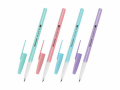 75374 [144199]Ручка шариковая «BRAUBERG. PASTEL COLOR» цветной корпус 1 мм СИНЯЯ (50шт/уп)