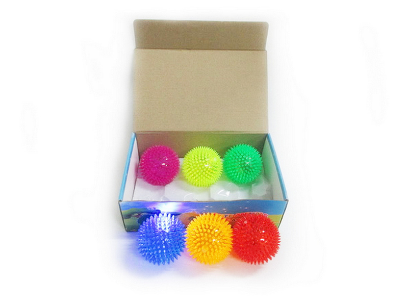 Купить оптом Мяч с шипами 9 см (свет, звук) 6шт/уп A8812 в Луганске