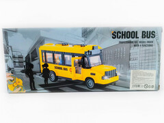 75630 [QH204-1D]Автобус школьный 21 см на р/у на бат. (свет) в кор. QH204-1D