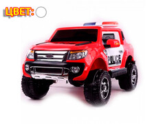 Электромобиль Джип Полиция на р/у 2-местный (аккум. 12V, 7Ah, свет, звук, подключение USB+MP3, до 5 км/ч, до 8 лет, до 30 кг) белый HQC020-X6J