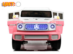 Электромобиль Джип на р/у 1-местный (аккум. 12V, 12,7Ah, сиденье кожа, свет, звук, подключение USB+MP3, до 10 км/ч, до 8 лет, до 30 кг) белый HQC055-777