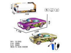 Машина (аккум., заряд от USB, свет, муз.) 24*8*10 см в кор. 12050-1+