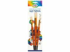 76206 [280618.09.04]Набор кистей Гамма "Классические" (щетина круглые № 7, 12, плоская № 12) 3 шт