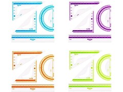 Набор чертежный Berlingo "Color" (треуг. 2 шт, линейка 15 см, транспортир)