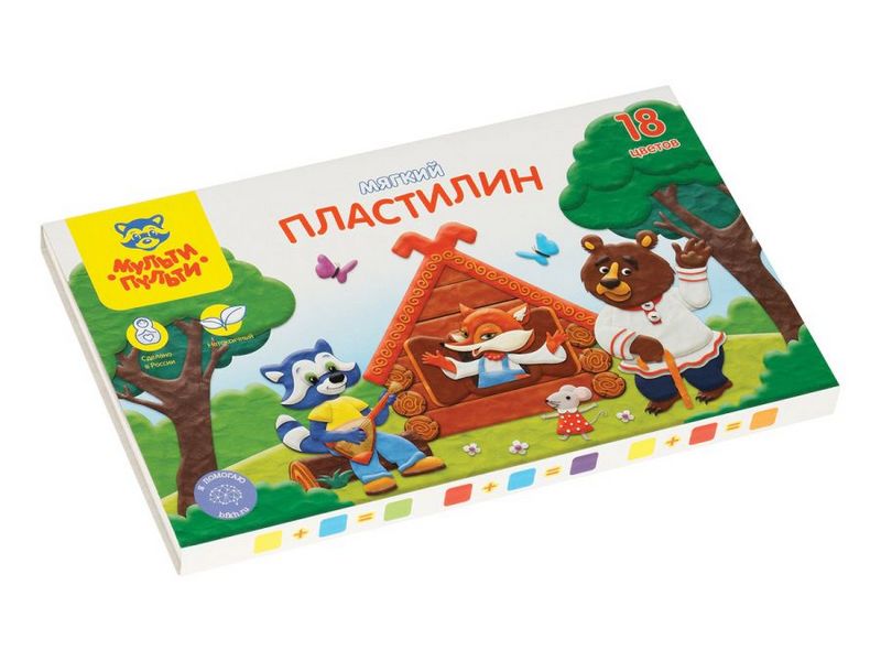 Пластилин мягкий Мульти-Пульти "Енот в сказке" 18 цветов 216 г