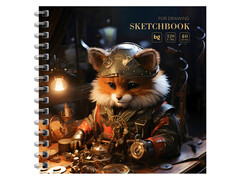 76250 [Скв40гр_58079]Скетчбук 170*170 мм 40 л BG "Steampunk. Fox" (гребень, глян. лам.)