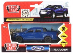 76297 [SB-18-09-FR-N(BU)]Технопарк. Машина «FORD ranger ПИКАП» металл. инерц. 12 см (открыв. двери, багажник) синий