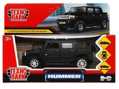 76306 [HUM2PICKUP-12MAT-BK]Технопарк. Машина "HUMMER H2 PICKUP" металл. инерц. 12 см (открыв. двери, багажник) черный матовый