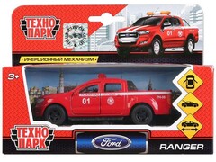 76315 [SB-18-09-FR-F]Технопарк. Машина «FORD ranger ПИКАП» металл. инерц. 12 см (открыв. двери, багажник) красный