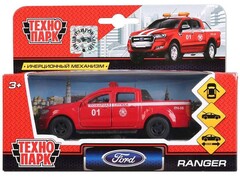 Технопарк. Машина «FORD ranger ПИКАП» металл. инерц. 12 см (открыв. двери, багажник) красный