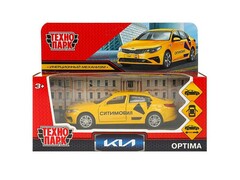 76316 [OPTIMA-12TAX-CITI]Технопарк. Машина «KIA OPTIMA СИТИМОБИЛ» металл. инерц. 12 см (открыв. двери, багажник) желтая