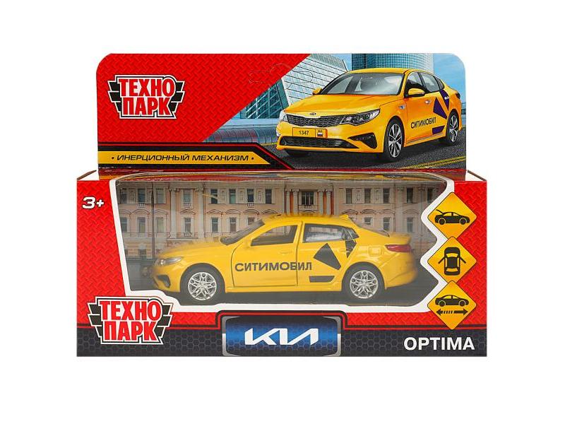 Технопарк. Машина «KIA OPTIMA СИТИМОБИЛ» металл. инерц. 12 см (открыв. двери, багажник) желтая