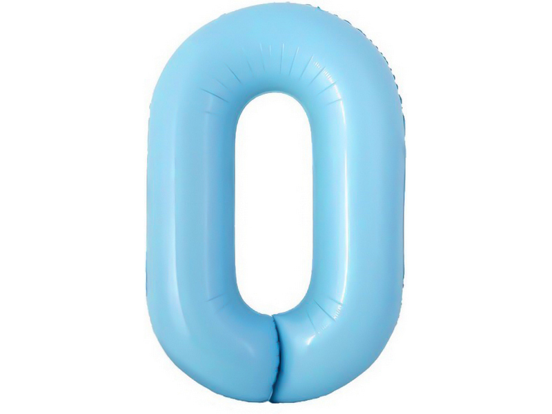 Шар-цифра «0» голубой 41 см