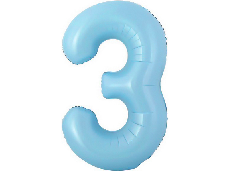 Шар-цифра «3» голубой 41 см