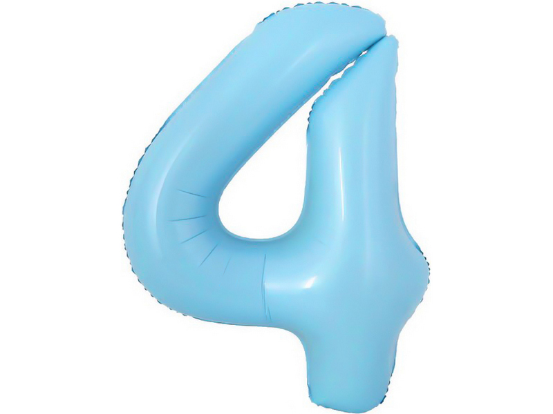 Шар-цифра «4» голубой 41 см