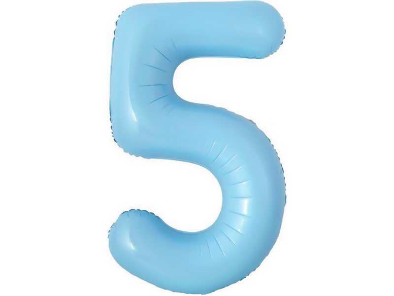 Шар-цифра «5» голубой 41 см