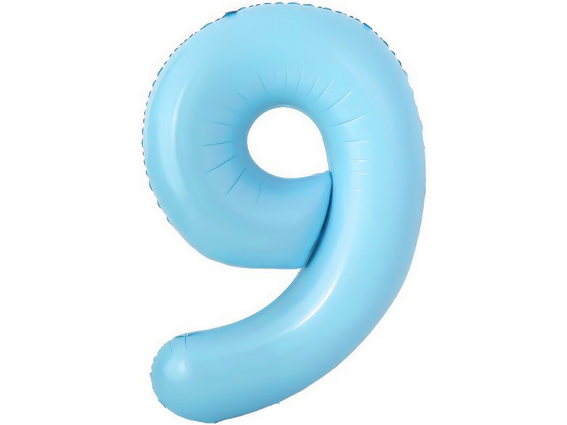 Шар-цифра «9» голубой 41 см