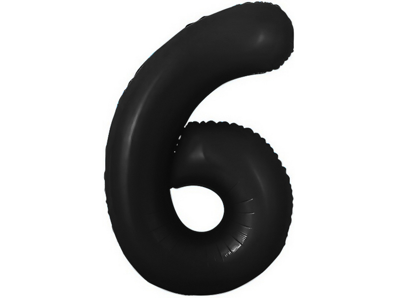 Шар-цифра «6» черный 41 см