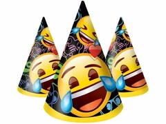 Набор колпаков «Emoji» черный 16 см 6 шт