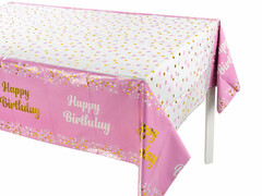 76473 [6233792]Скатерть «Happy Birthday» (звезды и конфетти) 137*183 см