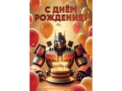 76525 [1804760]Открытка «С Днем Рождения!» (трансформер с тортом) 12,6*18,2 см