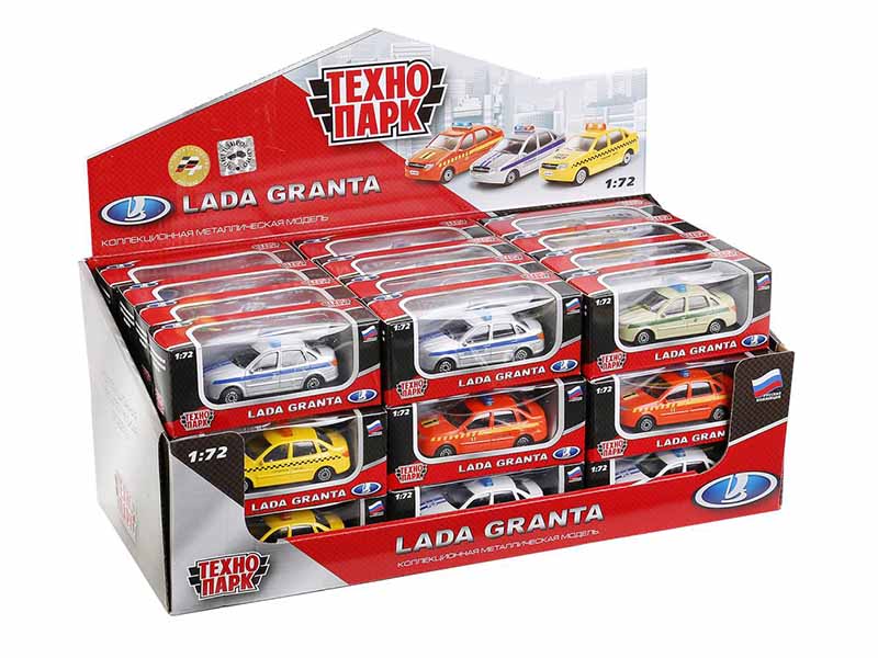 Технопарк. Машина «LADA granta ПОЛИЦИЯ» металл. инерц.1:72
