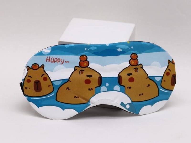 Маска для сна гелевая "Capybara routine" blue
