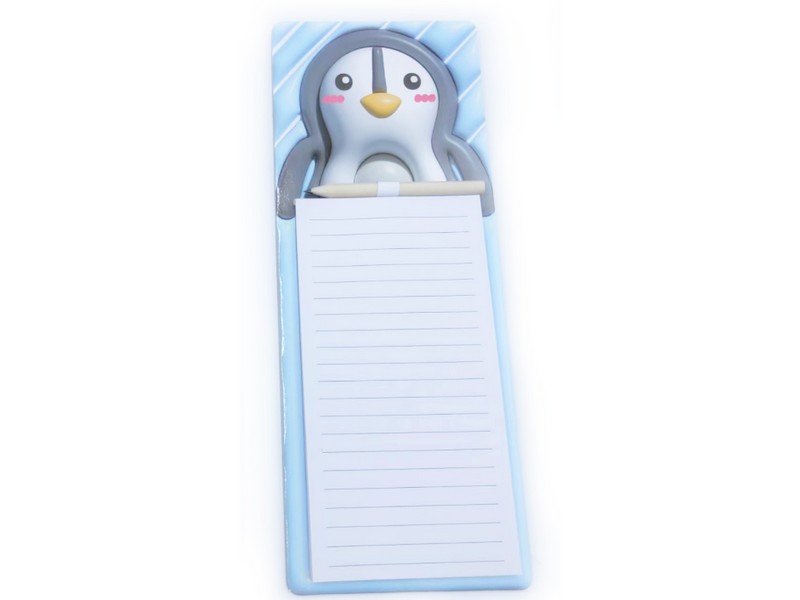 Магнитный блок для записей с карандашом «Animal family» blue 10*27 см