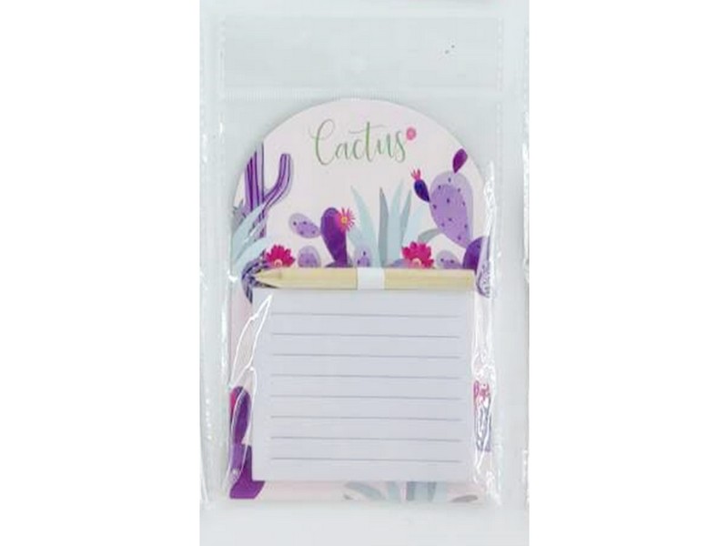 Магнитный блок для записей с карандашом «Cactus» purple 10*14 см