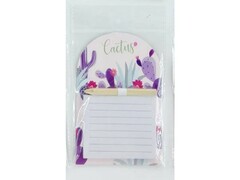 76684 [136-054]Магнитный блок для записей с карандашом «Cactus» purple 10*14 см