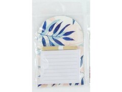76685 [136-052]Магнитный блок для записей с карандашом «Leaves» white 10*14 см
