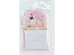 76689 [136-055]Магнитный блок для записей с карандашом «Unicorn» pink 10*14 см