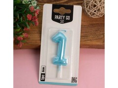 76738 [EA0344]Свеча для торта "Azure glow" Цифра «1» 6 см