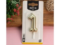 76740 [EA0013]Свеча для торта "Golden glow" Цифра «1» 6 см