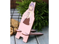 76795 [16480]Подставка под телефон/планшет «Cute cat Girl» 17*7 см (дерево)