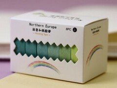 76824 [620-01]Набор декоративного скотча "Classic colored" 6 шт green