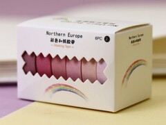 76825 [620-04]Набор декоративного скотча "Classic colored" 6 шт pink