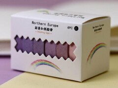 76826 [620-02]Набор декоративного скотча "Classic colored" 6 шт purple