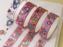 76828 [636a-01]Набор декоративного скотча "Little astronaut" 4 шт pink
