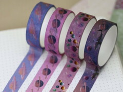 76831 [636H-04]Набор декоративного скотча «Astronaut» 4 шт dark purple