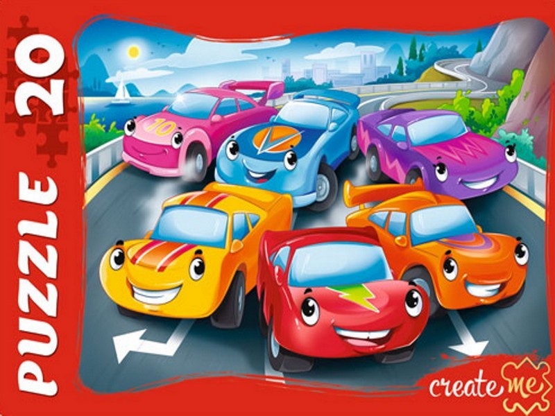 МАКСИ-ПАЗЛЫ 20 элементов. ГОНОЧНЫЕ МАШИНКИ №1
