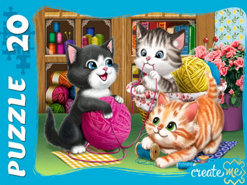 МАКСИ-ПАЗЛЫ 20 элементов. ИГРИВЫЕ КОТЯТА №1