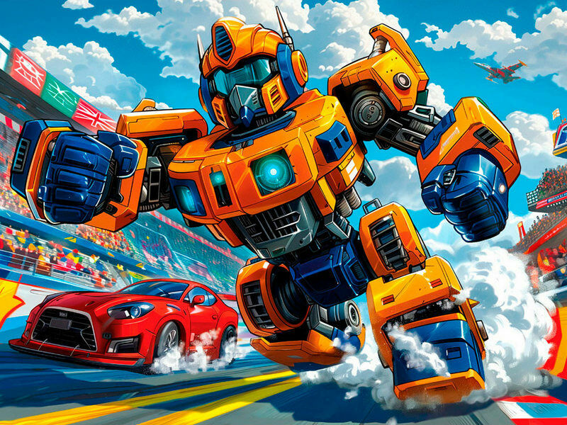 МАКСИ-ПАЗЛЫ 24 элемента. МОЩНЫЙ ЖЕЛТЫЙ ТРАНСФОРМЕР