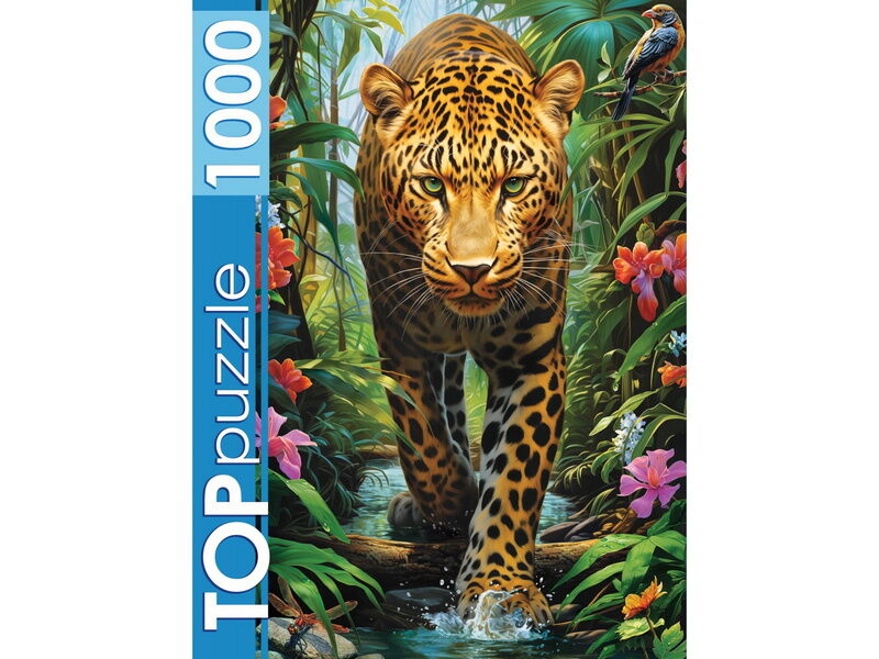 TOPpuzzle. ПАЗЛЫ 1000 элементов. ТАИНСТВЕННЫЙ ЛЕОПАРД