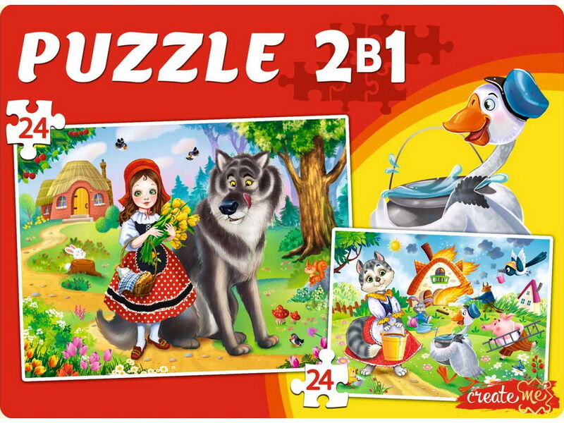 МАКСИ-ПАЗЛЫ 2 в 1. МИР СКАЗОК №10 (24 и 24 эл.)