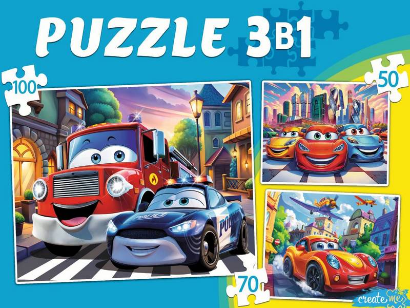 Купить оптом ПАЗЛЫ 3 в 1. КРУТЫЕ МАШИНКИ №8 (50, 70, 100 эл.) в Луганске