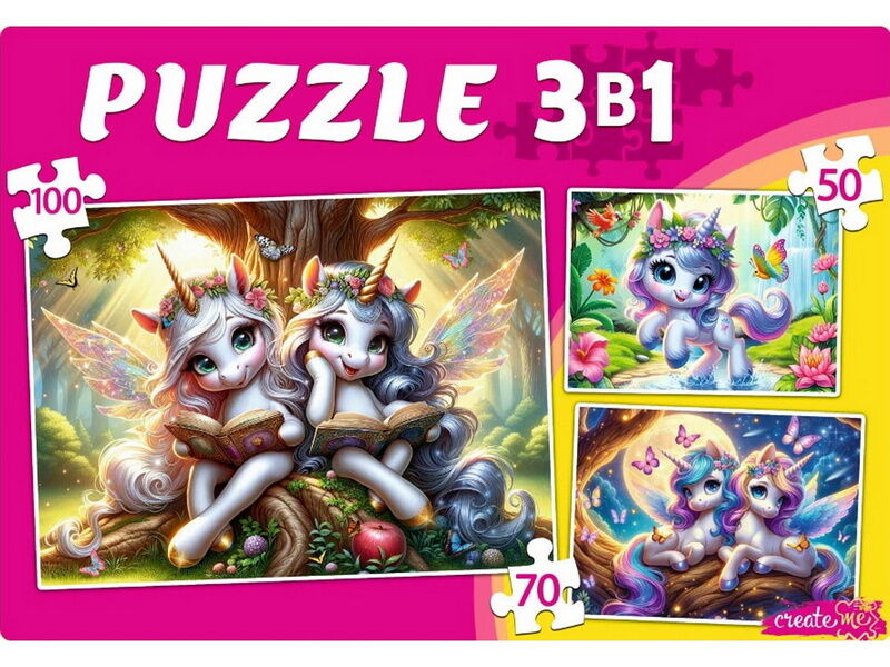 Купить оптом ПАЗЛЫ 3 в 1. ЧУДЕСНЫЕ ЕДИНОРОГИ №17 (50, 70, 100 эл.) в Луганске
