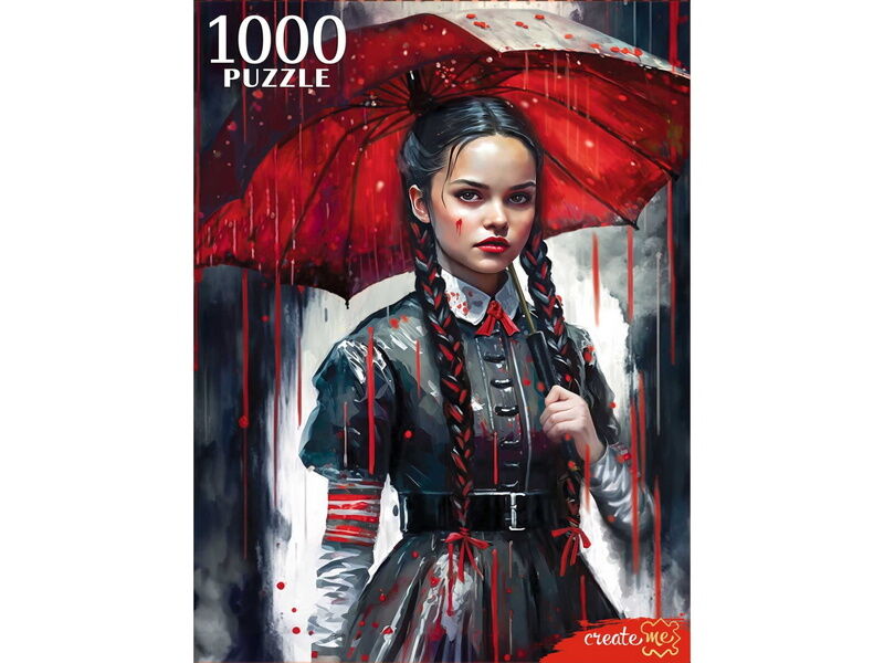 ПАЗЛЫ 1000 элементов. ДЕВУШКА С КРАСНЫМ ЗОНТИКОМ