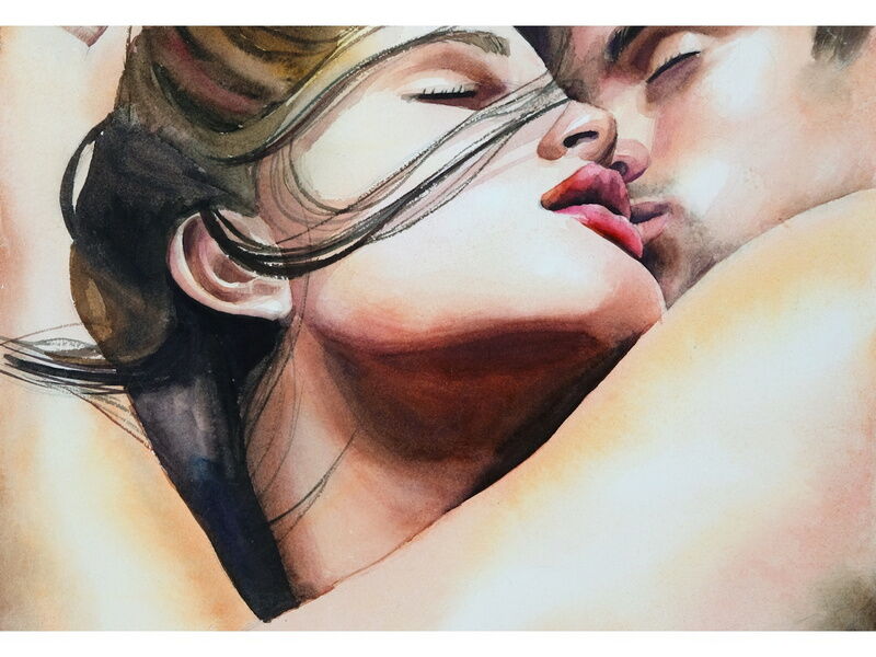 Купить оптом Холст с красками 30х40 см по номерам. СТРАСТНЫЕ ОБЪЯТИЯ в Луганске