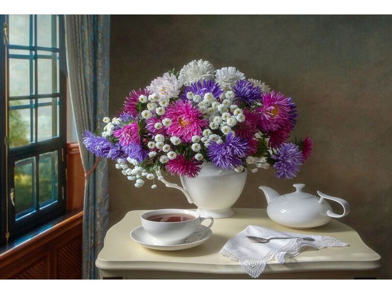 Купить оптом Холст с красками 30х40 см по номерам. АРОМАТНОЕ СОЛНЕЧНОЕ УТРО в Луганске